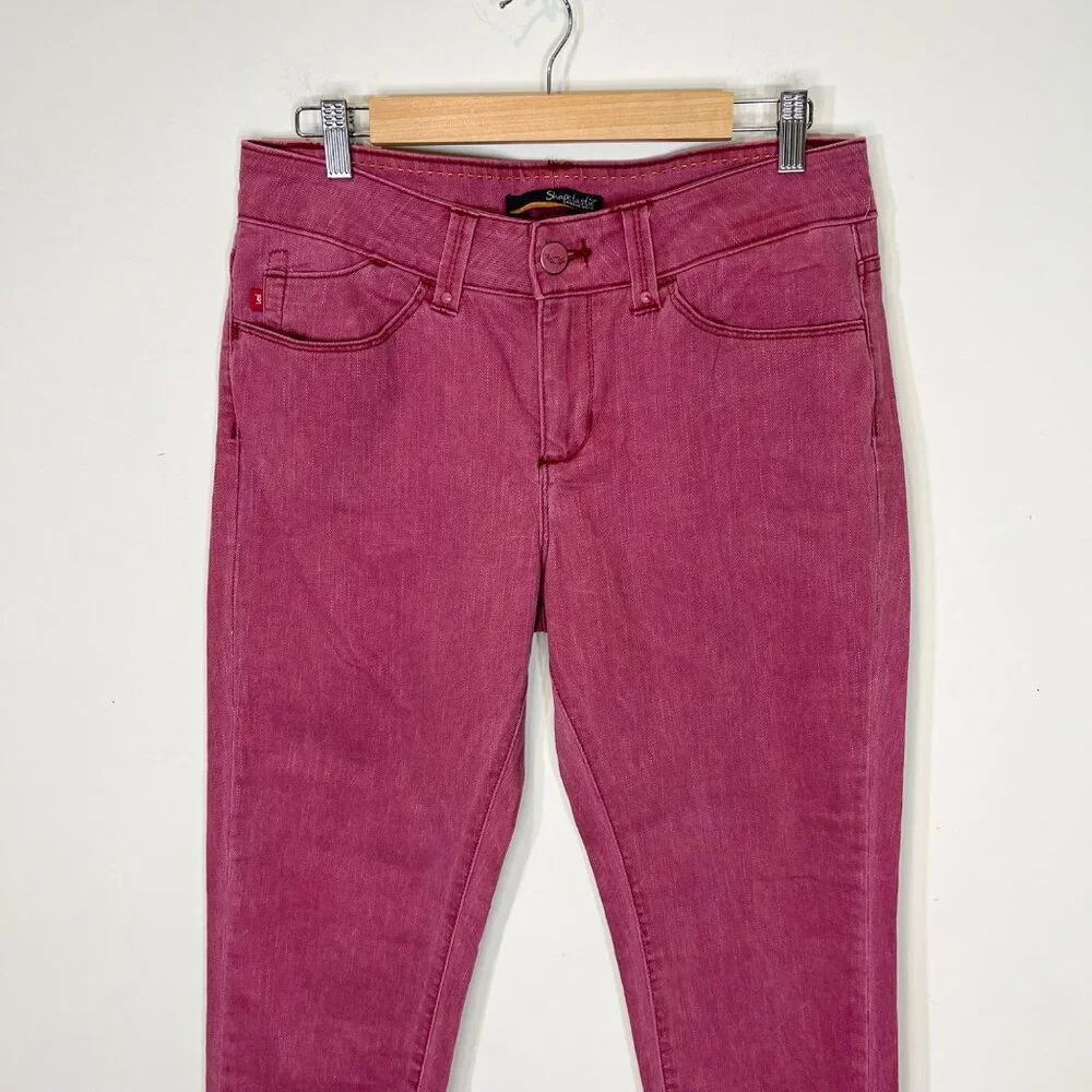 Lee Shapetastic Hidden Hold Magenta Skinny Leg Zipper Ankle Jeans Women's Size M